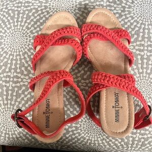 Minnetonka Women's Vibrant Red Sandals